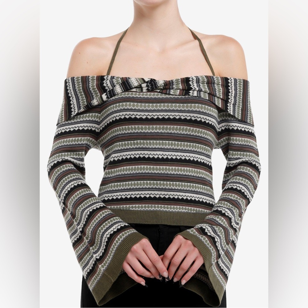 Striped Off-Shoulder Sweater